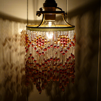 アンティーク　ビーズランプ　ランプシェード　骨董　シャビー　照明　可愛い