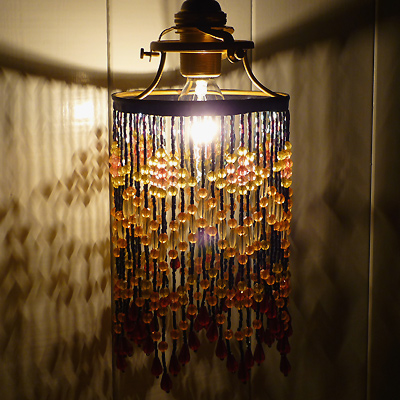 アンティーク　ビーズランプ　ランプシェード　骨董　シャビー　照明　可愛い